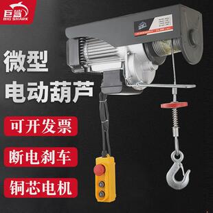 巨鲨微型电动葫芦220v家用小吊机提升机0.5t 1吨建筑卷扬机起重机