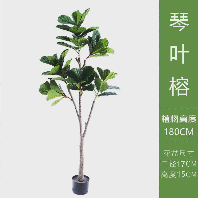 北欧风仿真琴叶榕室内假树盆景大型落地绿植客厅装饰植物摆件盆栽
