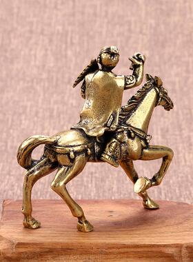 黄铜收藏品封侯摆件猴令旗猴茶宠装饰金属工艺品古铜马上摆设批发