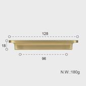 翰香北欧轻奢黄铜柜门拉手平板橱柜抽屉金色现代简约衣柜纯铜把手