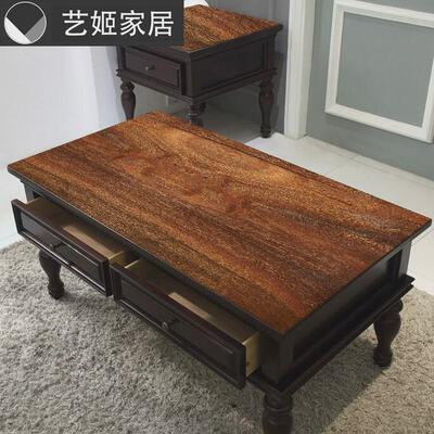 9wor仿木纹复古原木红色防水餐桌垫茶几桌布塑料pvc软玻璃茶几垫