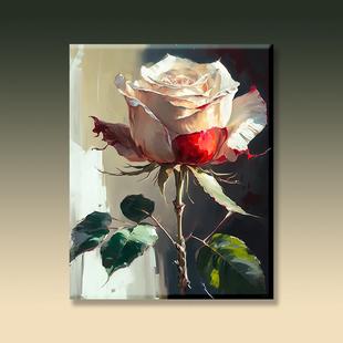 数字油画diy填充涂色手工绘画减压丙烯油彩玫瑰 饰水彩 51n 装