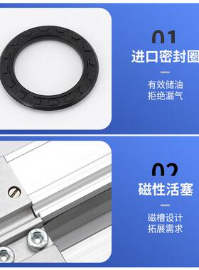 亿博气动无杆气缸my2h-100/200/300/400/500/600机械式无杆气缸