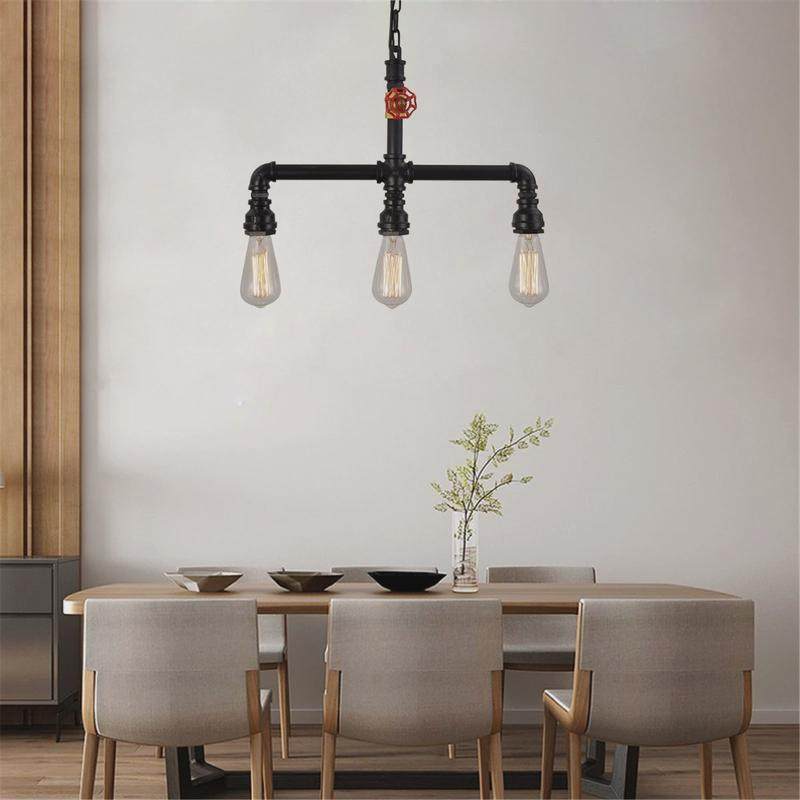 热销水管吊灯3头复古个性创意室餐厅灯美式铁艺灯饰家用厨房游戏,家装灯饰光源,餐厅吊灯,淘宝优惠券,粉丝福利购,淘宝优惠卷