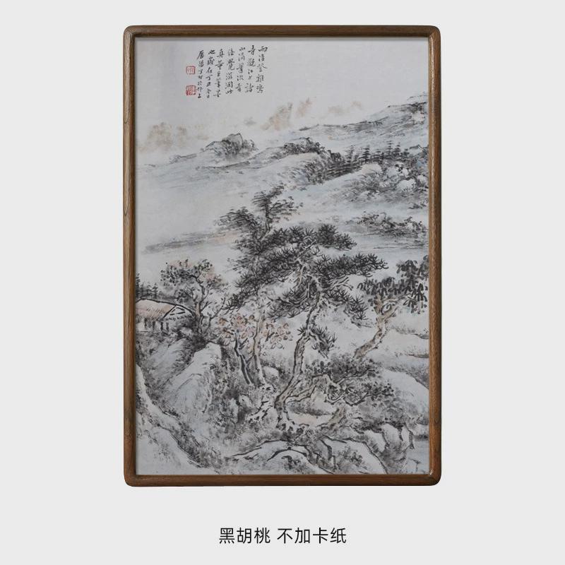 黑胡桃木圆角榫卯画框202428303236寸40沙比利柚木榉木相框