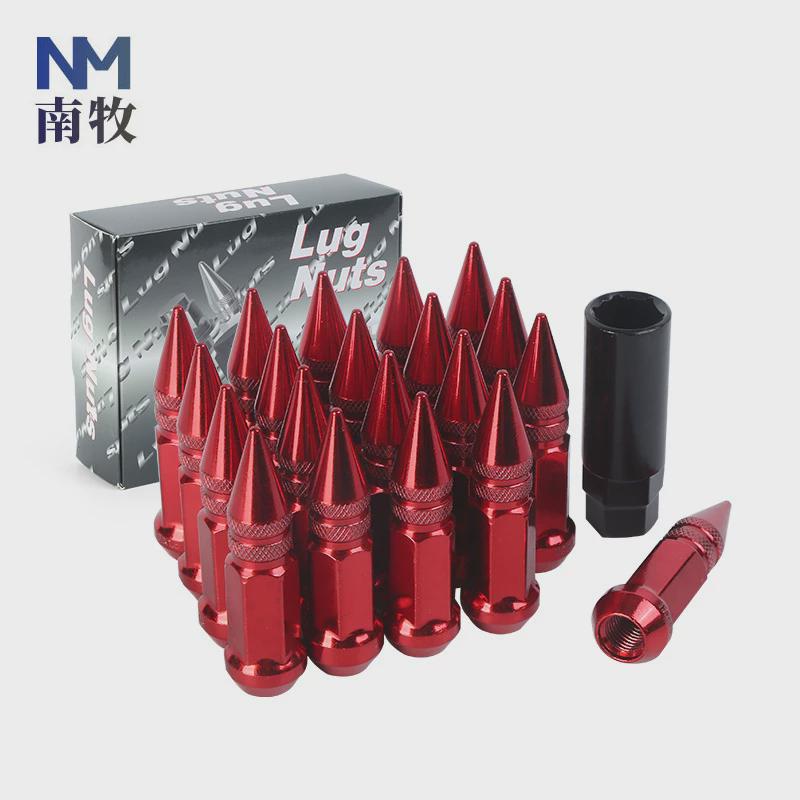 汽配17对边80长尖头轮胎螺母碳钢wheelnut一体改装螺丝汽车配件