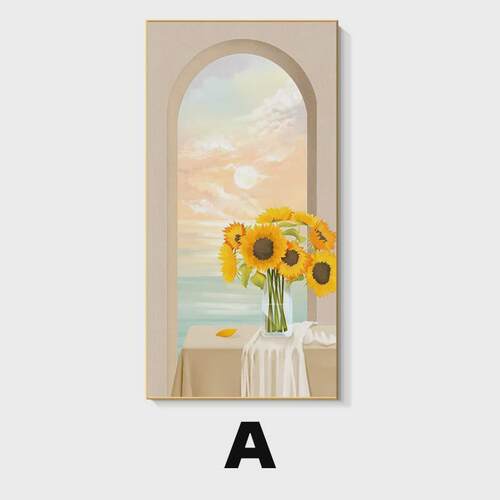奶油风玄关装饰画走廊过道挂画现代轻奢高档客厅入户正对门壁画