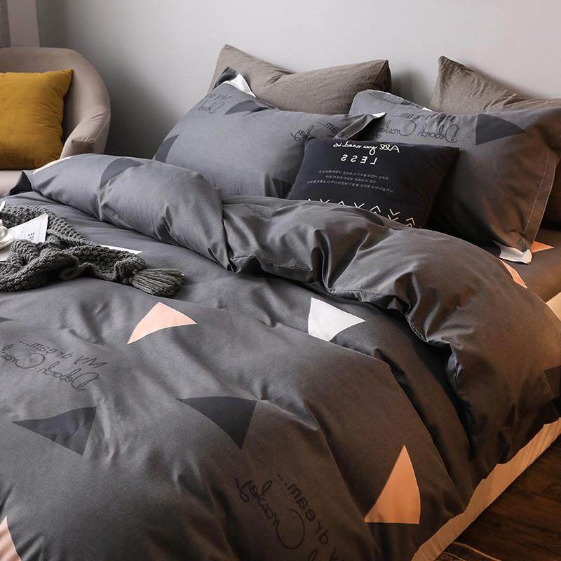 四件套秋冬被套单人床单水洗棉学生宿舍被罩被子纯三件套床上用品