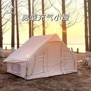 折叠复古房型露营帐篷户外定制加厚野营帐篷一体式速开充气帐篷
