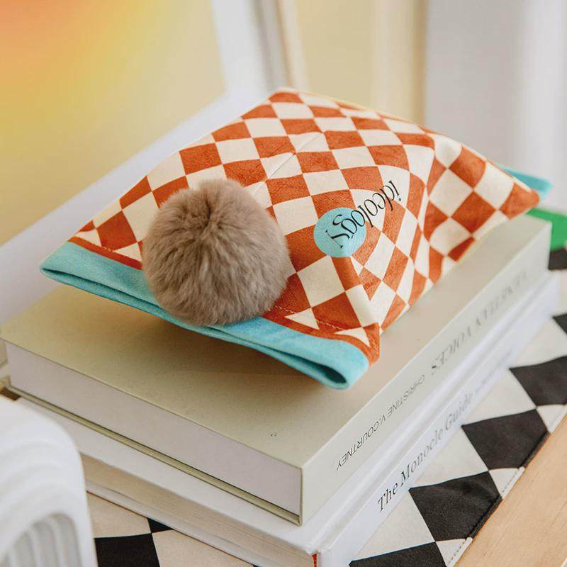 M204棋盘格子纸巾抽套布艺纸巾盒装饰纸巾套罩办公室客厅家用车载,收纳整理,纸巾盒,淘宝优惠券,粉丝福利购,淘宝优惠卷