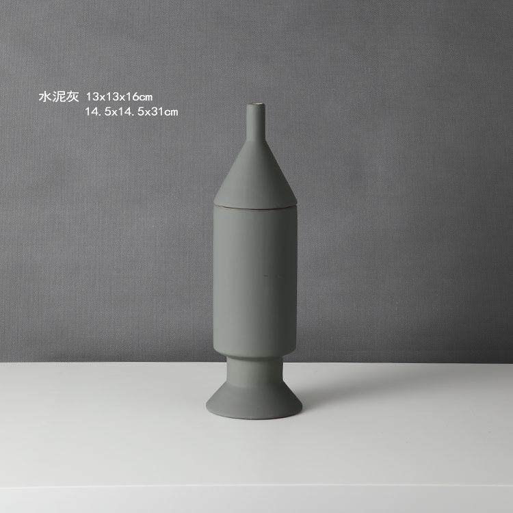 现代简约工业风玄关家居客厅陶瓷花瓶摆件装饰品花器样板间摆设