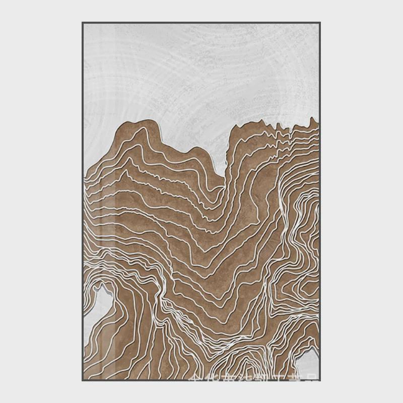 新中式现代波浪客厅玄关装饰画背景墙壁山峰轻奢梯田酒店抽象挂画