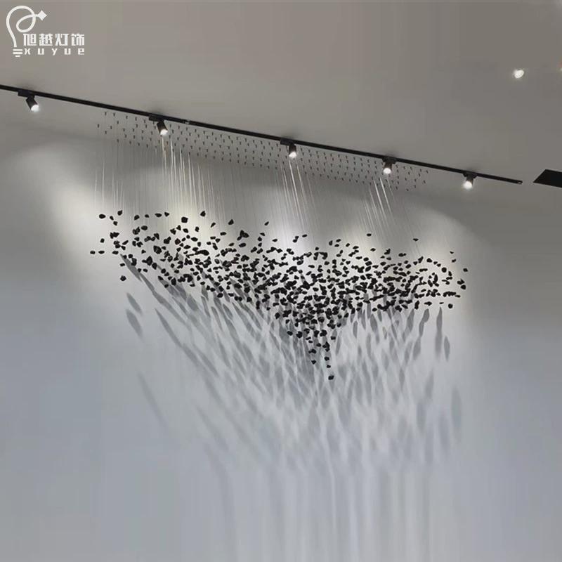 酒店楼梯长吊灯玻璃石头大堂创意现代简约售楼部沙盘宴会工程灯具