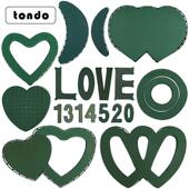 花泥心形婚车吸盘 饰道具用品 婚车桃心插花花泥 婚庆婚车装