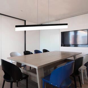 led亚克力办公室吊灯长方形工作室灯会议室前台直条一字吊线灯