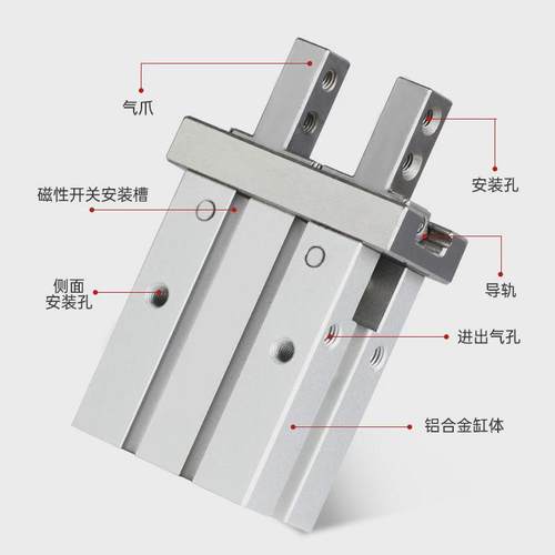 HFZ机械手气爪夹爪MHZ2夹紧气爪精密手指气缸机械手机械夹爪