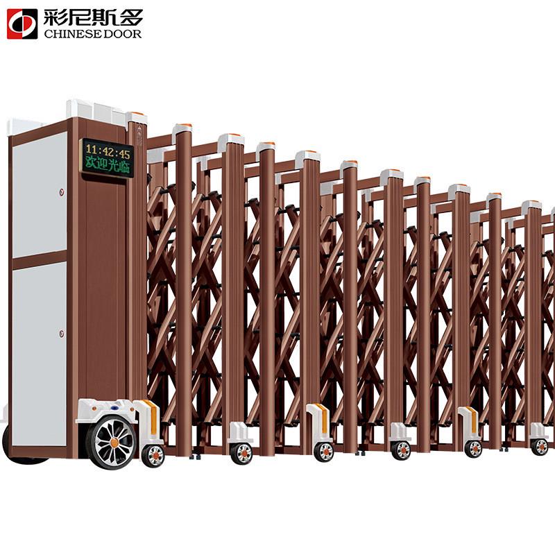 伸缩门电动大门学校铝艺别墅自动折叠平移门铝合金工厂推拉收缩门