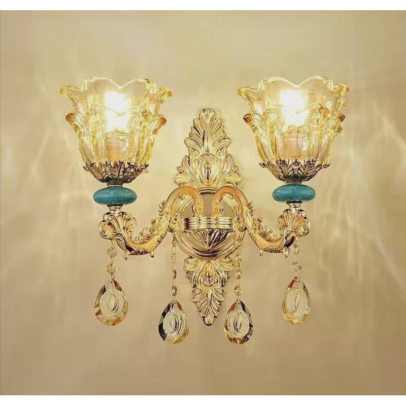 复式楼客厅大吊灯欧式别墅水晶楼梯中空楼中楼挑高跃层大厅酒店灯