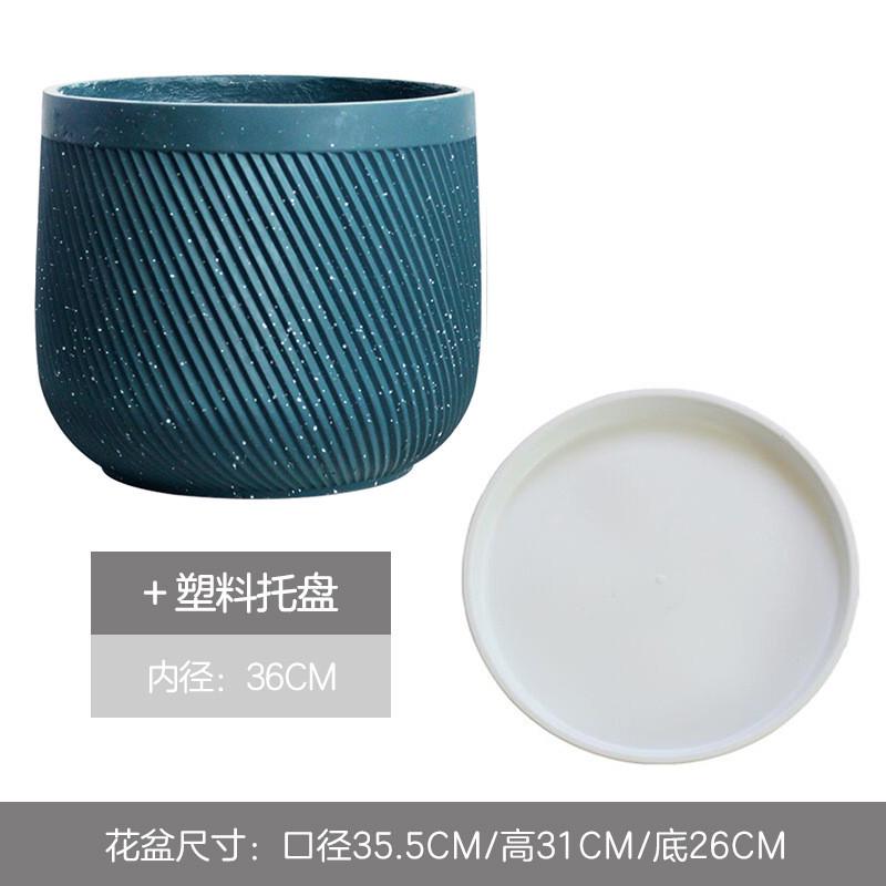 绿植阳台大口径大肚琴叶榕北欧简约家居陶瓷氧化镁客厅落地大花盆