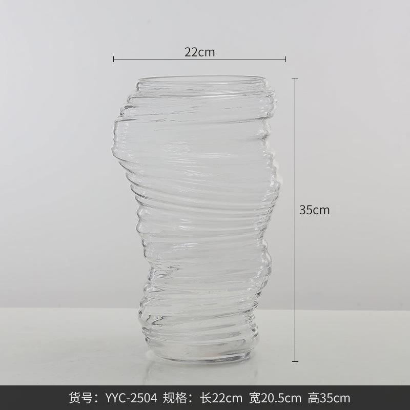 博西家居蓝色龙吸水不规则扭曲水培玻璃花瓶创意家居装饰品花器