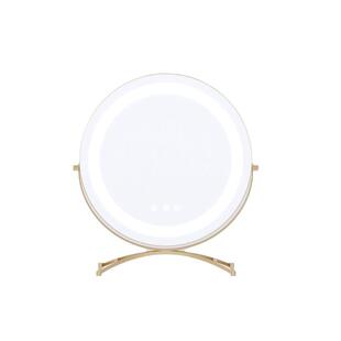 源头厂家直销金属卧室台式梳妆镜桌面led化妆镜化妆镜带灯充电款