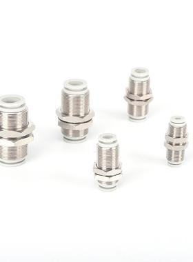 厂家批发快速接头kq2e隔板铜螺纹接头气动元件插拔快速接头接头