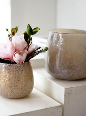 热销简约欧式彩色气泡大口径家居玻璃花瓶桌面台面装饰品摆件水培