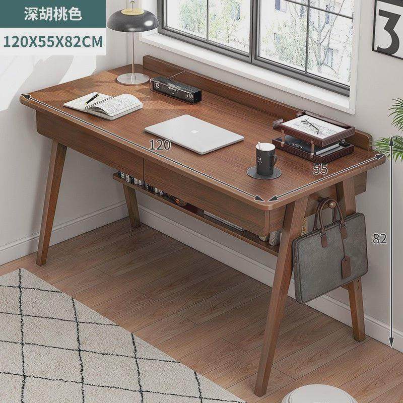 简易书桌实木学生家用腿简约书桌学习桌子电脑桌椅台式卧室写字桌,住宅家具,电脑桌,淘宝优惠券,粉丝福利购,淘宝优惠卷