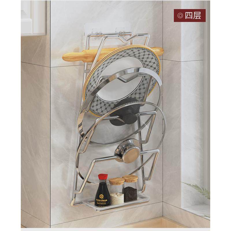 免打孔锅盖架放菜板架子锅盖厨房收纳架神器打孔壁挂式置物架新款