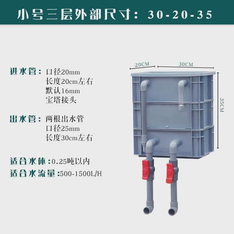 周转箱过滤箱鱼池水循环系统鱼缸过滤器上过滤滴流盒外置水泵装置