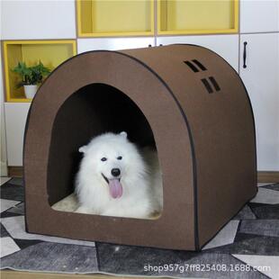 狗窝室外保暖金毛窝大型犬狗屋帐篷边牧狗窝封闭型防风房子型