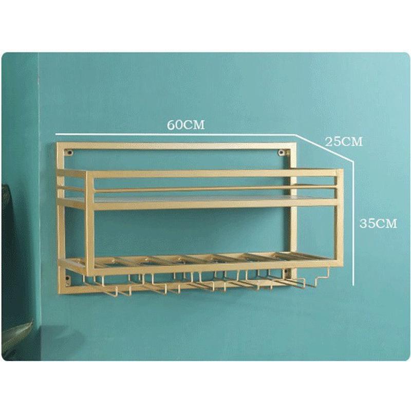 创意壁挂酒杯架家用餐厅欧式铁艺挂墙酒架墙面复古倒挂高脚杯架子