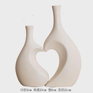 玄关摆件 民宿简约陶瓷花瓶客厅酒柜高档插花高颜值养绿植轻奢欧式