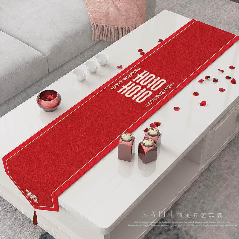 红色喜桌旗茶几婚礼结婚喜事喜字桌布餐桌喜庆婚房装饰床尾巾台布,居家布艺,桌布,淘宝优惠券,粉丝福利购,淘宝优惠卷