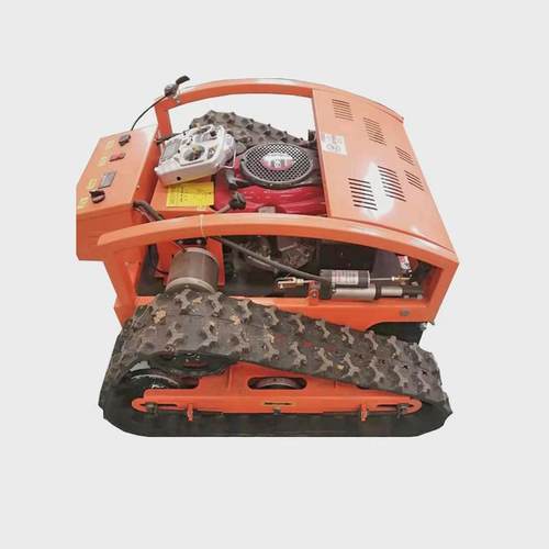 小型遥控碎草机公园草坪修剪除草设备田地杂草履带式割草机