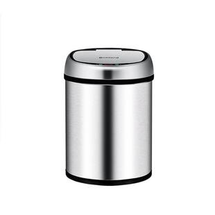 8l充电两用款感应带盖垃圾桶家用厕所客厅厨房卧室轻奢不锈钢百搭