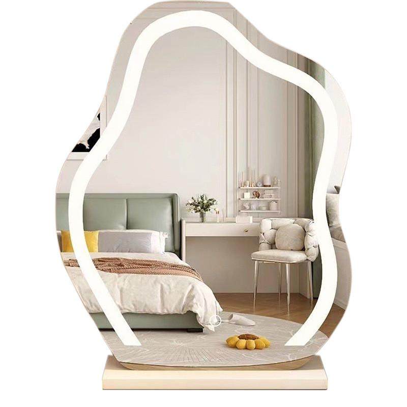 网红led化妆镜补光灯台式桌面美妆镜可折叠充电触摸随身便携镜子