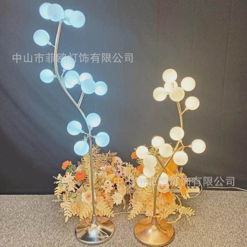 铁艺电镀路引1.5米棉花树舞台摆件泡泡灯婚礼婚庆路引布置装饰灯