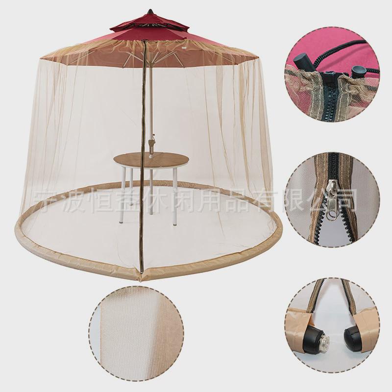 遮阳伞罗马伞户外防蚊虫蚊帐纱幔带拉链庭院伞帐篷蚊帐现货直销