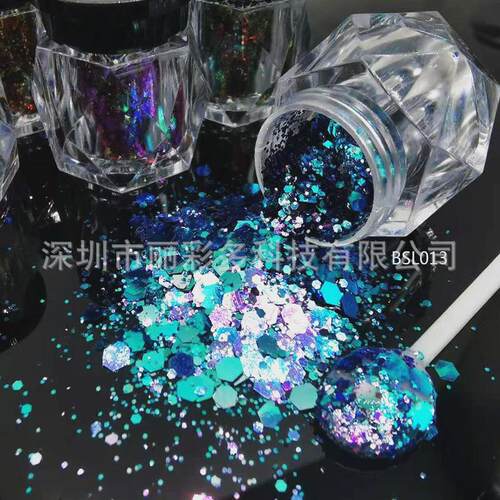 流麻流沙混合变色龙闪粉亮片pet变色金葱粉闪光亮片滴胶美甲贴片