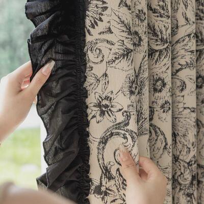 法式复古窗帘艾雪尼尔轻奢客厅卧室提花洛伊高级感色织遮光窗帘