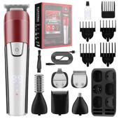 新款 电推剪剃须刀鼻毛器 6合1多功能防水理发器刮胡刀液晶数显男士