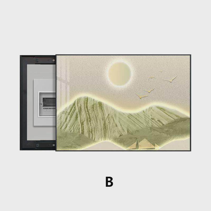 日照金山电表箱装饰画轻奢高级感推拉遮挡配电箱挂画壁画,家居饰品,现代装饰画,淘宝优惠券,粉丝福利购,淘宝优惠卷