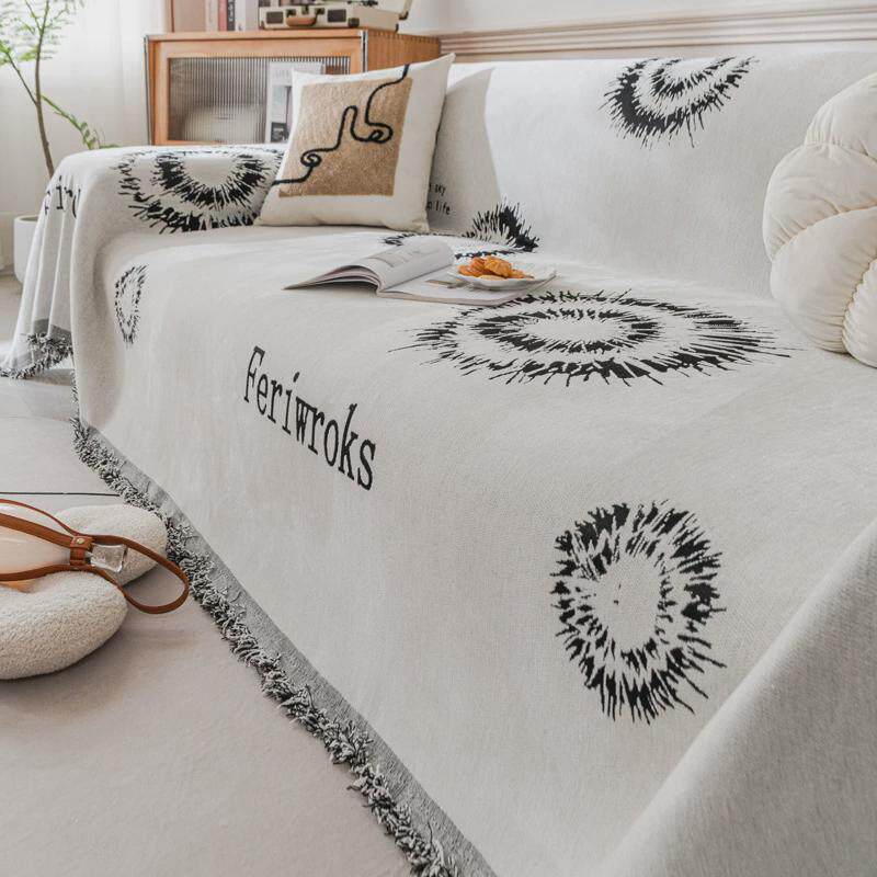 (自在)坐垫雪尼尔沙发盖布巾全盖厚实防滑皮沙发四季简约家用组合