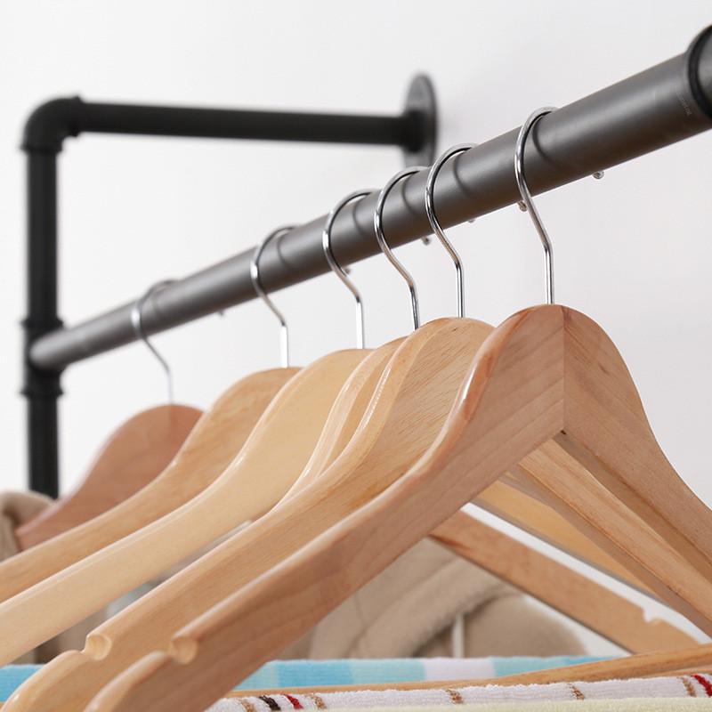 加工定水管制铁服装展示架工业管制衣架铁管支架壁挂式水管浮动架