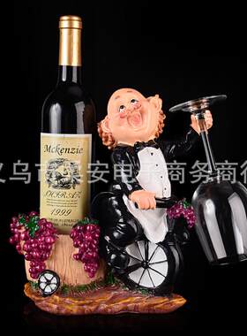 欧式红酒架创意人物葡萄酒架时尚树脂红酒架酒柜礼品摆件