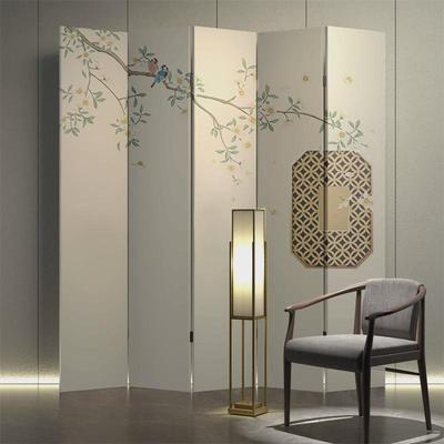 需定制宋代美学设计师原创新中式折叠屏风隔断客厅房屋分隔神器移