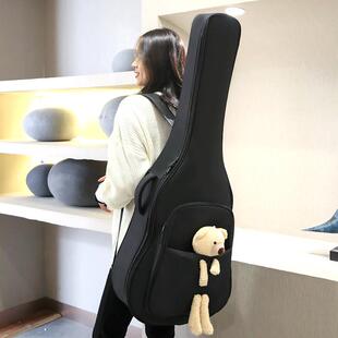 ranloesa吉他包41寸加厚吉他琴包双肩兜手提便携前可可放a4文件夹