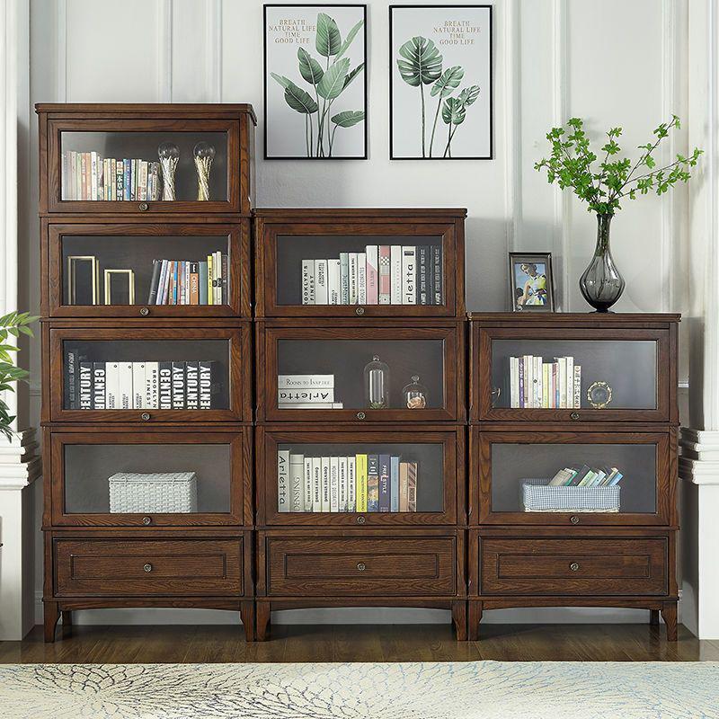 热销美式实木书架儿童书柜书橱落地储物展示柜客厅简约现代置物架