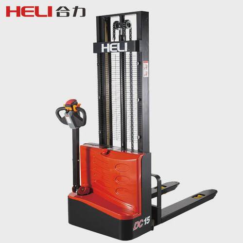 heli合力叉车步行机堆高车1.2吨1.5吨液压升高堆垛式全电动堆高车